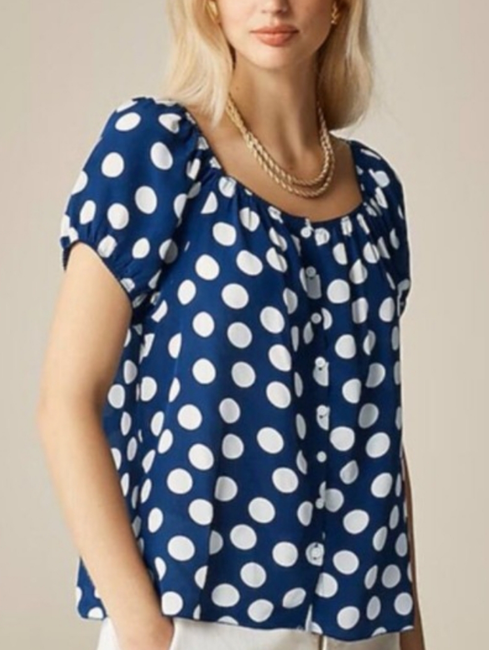 J. Crew Jaime Dot Crepe De Chine Blouse